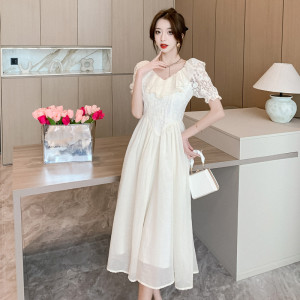 RM9842#新中式设计感连衣裙女2023年夏蕾丝复古气质礼服