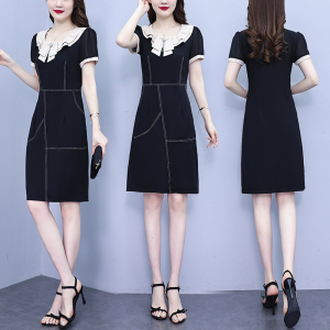 RM8190#夏季新款韩版大码女装气质减龄修身显瘦遮肚拼接连衣裙