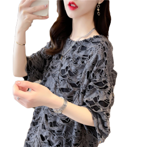 RM7744#人棉夏季新款上衣拼接插色字母印花短袖T恤女潮