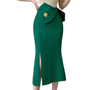 RM8130#夏季2023中长高腰a字裙鱼尾裙气质设计感小众半身裙女