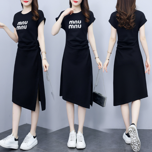 RM8067#夏装新款大码重工钉珠韩版休闲宽松时尚连衣裙