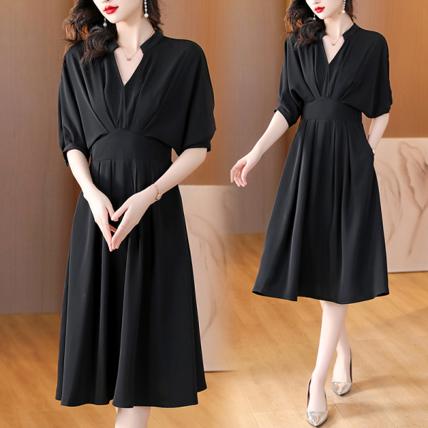 RM11689#夏季新款法式轻奢气质知性高级感收腰显瘦小众洋气连衣裙女