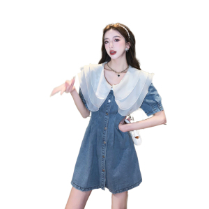 RM8863#牛仔连衣裙女夏季设计感小众2023新款气质甜美温柔短裙子