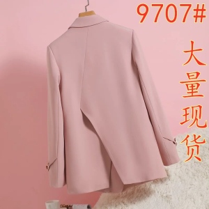 RM8186#粉色西装外套女春装2023新款韩版设计感小众休闲气质百搭西服上衣