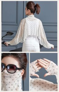 RM7852#夏季新款防晒衣一体斗篷款薄透气披肩女生护颈面纱遮脸面罩