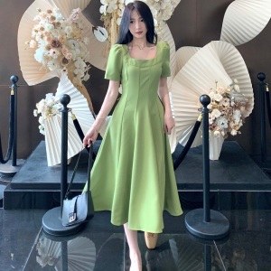 RM11139#大码2023年夏季法式气质优雅高腰显瘦时尚连衣裙女 