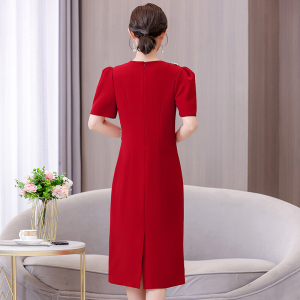 TR46021# 旗袍夏季新款高贵气质红色喜婚宴结婚礼服女 礼服批发