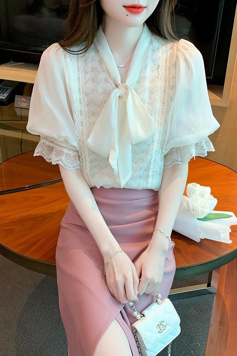洋氣小個子百搭氣質雪紡襯衫女2026夏季新款女裝御姐減齡V領上衣