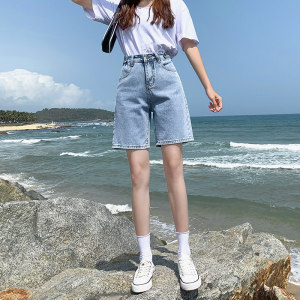 RM8266#高腰设计感宽松腰头可调节五分裤潮