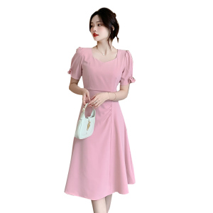RM11146#温柔风气质修身连衣裙女夏季2023新款泡泡袖裙子