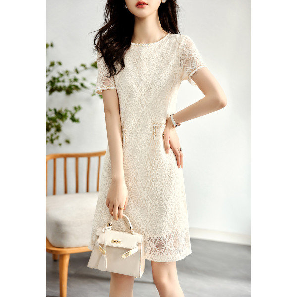 RM8232#欣未蕾丝连衣裙女士2023年夏季新款法式精致优雅温柔显瘦裙子