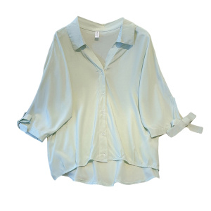 RM9012#小清新纯色衬衫女短袖夏季2023新款设计感小众港味chic上衣