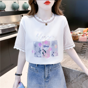 TR25011# 新款 夏季设计感洋气字母印花短袖T恤减龄上衣女韩版 服装批发女装服饰批发