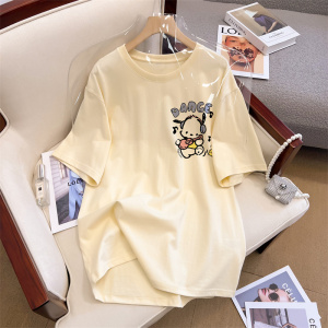 RM8281#后包条 夏新款纯棉大码女装短袖T恤