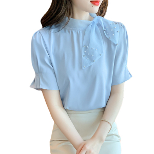 RM20242#夏季新款洋气设计感蝴蝶结短袖上衣时尚百搭显瘦打底内搭小衫