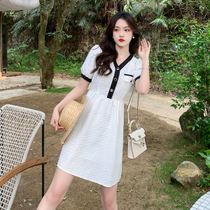 RM17335#法式甜美设计感小个子超仙收腰显瘦连衣裙女