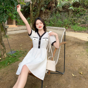 RM17335#法式甜美设计感小个子超仙收腰显瘦连衣裙女