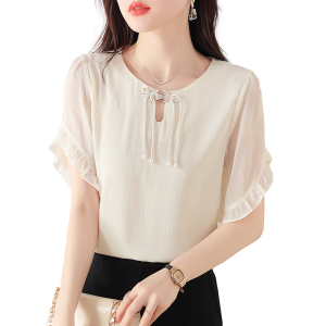 RM11584#甜美复古盘扣国风灯笼袖衬衫女夏季新款中式设计小众上衣