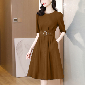 RM10436#夏季新款温柔气质大摆A字裙收腰显瘦短袖连衣裙夏装