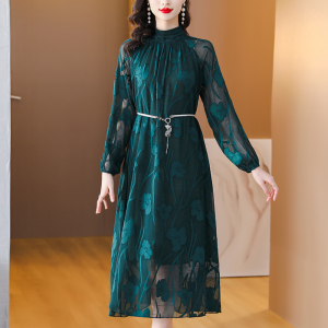 RM10508#黑色雪纺连衣裙女2023初夏气质时尚法式高级感显瘦减龄大摆长裙子