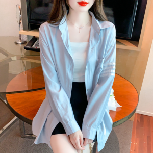 RM10561#夏季新款韩版宽松防晒衣长袖衬衫防紫外线开衫薄外套女