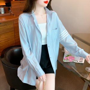 RM10561#夏季新款韩版宽松防晒衣长袖衬衫防紫外线开衫薄外套女