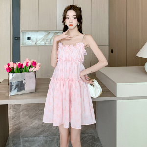TR25459# 连衣裙夏季新款甜美少女仙女裙超好看碎花吊带裙子 服装批发女装服饰货源
