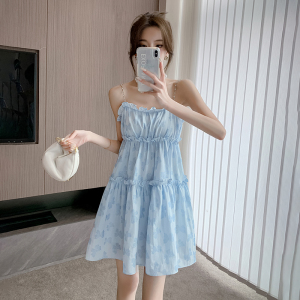 TR25459# 连衣裙夏季新款甜美少女仙女裙超好看碎花吊带裙子 服装批发女装服饰货源
