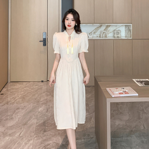 RM15736#夏季新款韩版旗袍国风改良显瘦设计感小众修身连衣裙