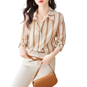 RM9878#气质百搭防晒外套2023年夏季新款设计感小众韩版显瘦条纹衬衫