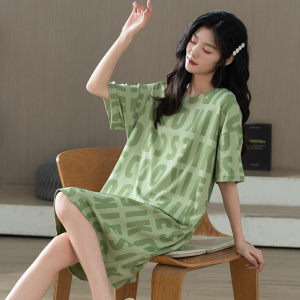 RM8892#睡裙女中长款2023年新款春夏季纯棉睡衣甜美可爱短袖家居服