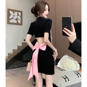 Small crowd design sense New Chinese style Chinese style improved cheongsam color contrast dress， careful machine retrac