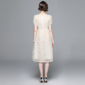 RM9387#新款法式优雅气质高级感显瘦重工连衣裙