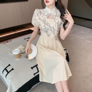 RM12648#夏装新款高级感气质重工旗袍改良连衣裙法式镂空裙子
