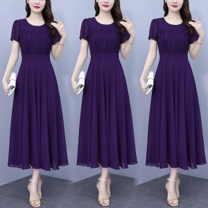 RM19380#雪纺连衣裙女2023新款大码气质妈妈高端奢华国际品牌中长款裙子夏