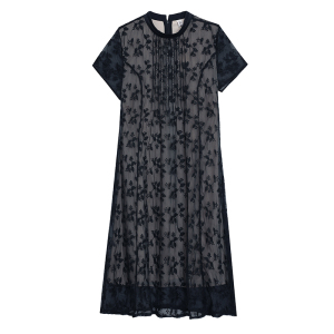 RM9453#大码女装重工刺绣真丝显瘦气质雪纺夏季套头连衣裙