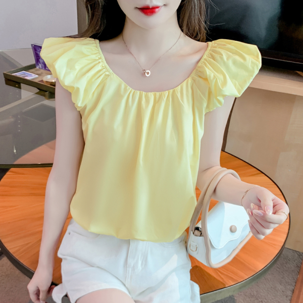 RM12552#夏季新款时尚小清新甜美飞飞袖娃娃衫上衣女