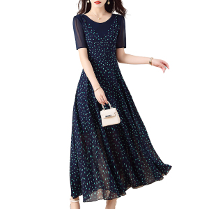 RM9584#雪纺连衣裙2023新款女夏季长款高端国际奢华大牌妈妈气质长裙