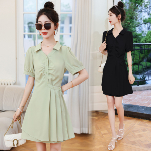 RM12296#连衣裙2023女新款夏季收腰显瘦别致设计感通勤气质裙子
