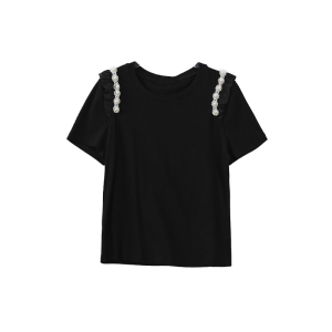 RM14814#黑色上衣碎花半身裙两件套女夏季2023新款时尚优雅套装