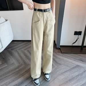 RM9873#夏季新款女时尚百搭直筒薄款显瘦休闲阔腿工装裤