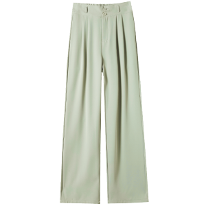 RM9040#阔腿裤女夏季薄款高腰显瘦垂感梨形身材小个子直筒双扣休闲西装裤