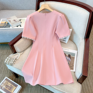 RM14138#大码女装2023年夏季新款韩版气质小香风减龄宽松显瘦连衣裙女