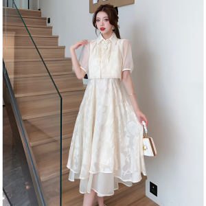 RM11431#新中式改良国风吊带连衣裙女夏季新款高级感开衫时尚两件套仙女潮