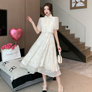 RM11431#新中式改良国风吊带连衣裙女夏季新款高级感开衫时尚两件套仙女潮