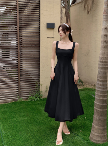 TR35595# 芭蕾风设计网纱拼接仙女气质高级感夏天吊带大码连衣裙