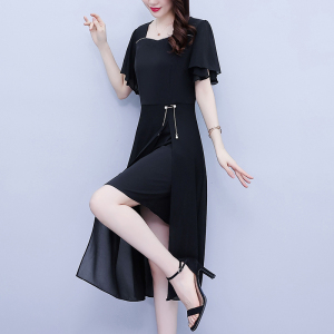 RM9376#大码女装雪纺连衣裙2023夏季新款韩版显瘦遮肚子修身中长裙