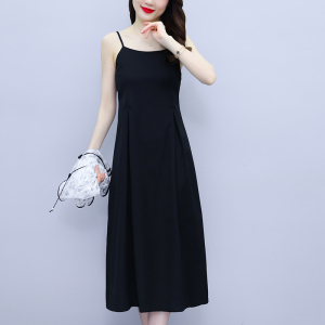 TR30457# 大码女新中式提花盘扣薄款短袖罩衫气质显瘦吊带连衣裙时尚两件套
