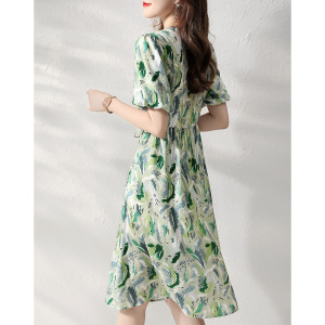 RM13330#通勤优雅2023气质百搭碎花夏季裙子收腰连衣裙女夏时尚