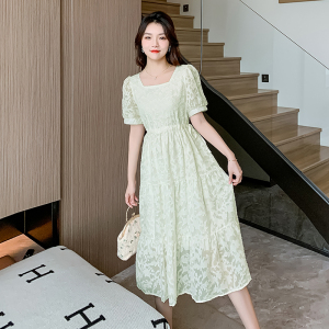 RM15520#夏季新款韩版小清新甜美提花气质宽松显瘦连衣裙
